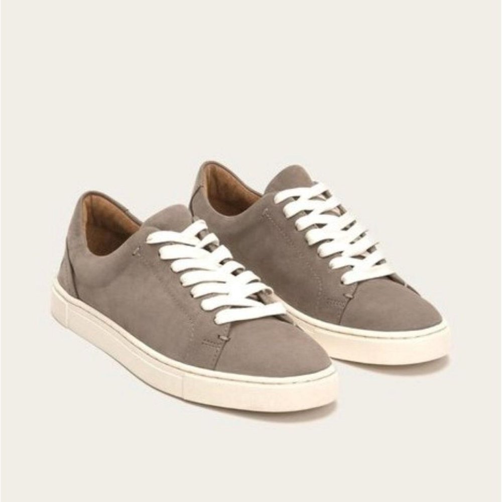 Frye Nubuck Leather Ivy Low Lace Sneakers Shoes - Picture 3 of 8